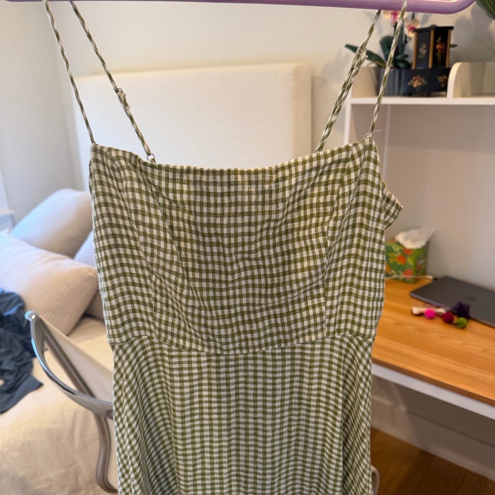 Reformation Green Checkered Maxi Dress - Picture 6 of 7